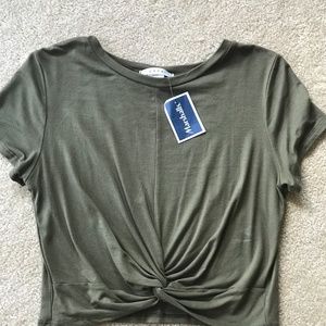 Green large cropped top